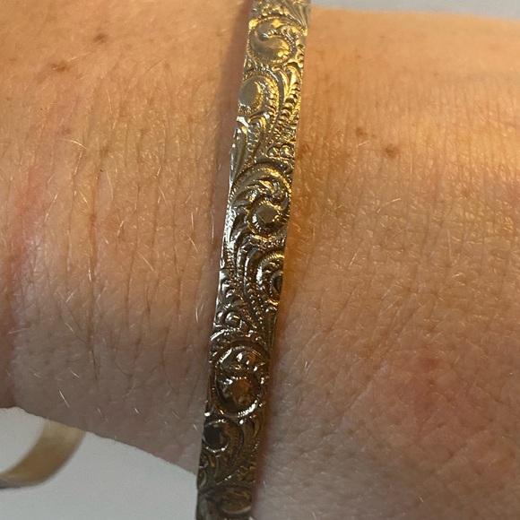 Vintage 1940’s Danecraft Sterling Silver Art Nouveau Design Bangle Bracelets - Picture 5 of 5